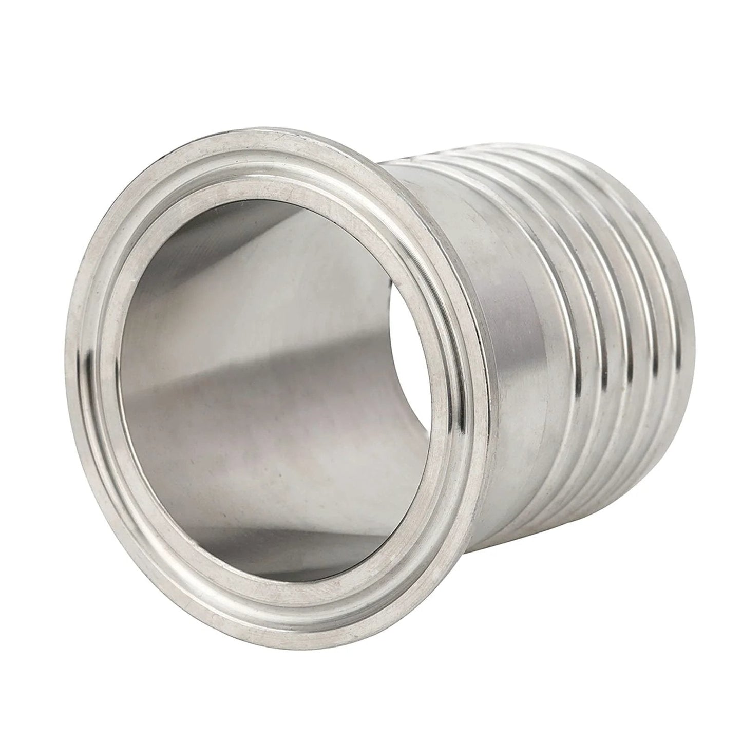 2 Inch Tri Clamp To 2 Inch Hose ID Barbed Adapter SUS304 Sanitary Hose Fitting For Rubber Hoses 1.97 Inch Length Barbed Connection