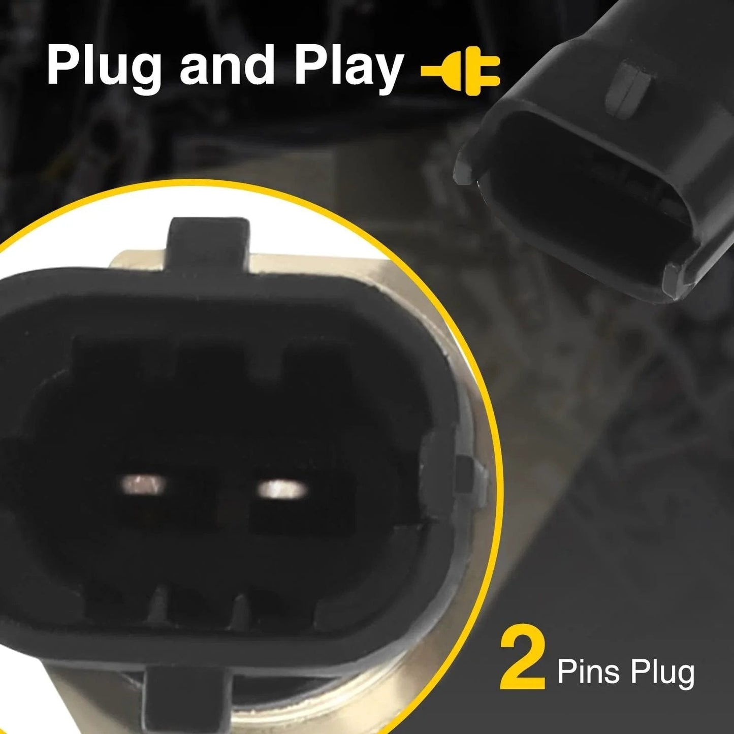 Close-up of plug-in 2-blade female rectangular connector for Engine Coolant Temperature Sensor for Polaris Ranger RZR and Sportsman UTVs