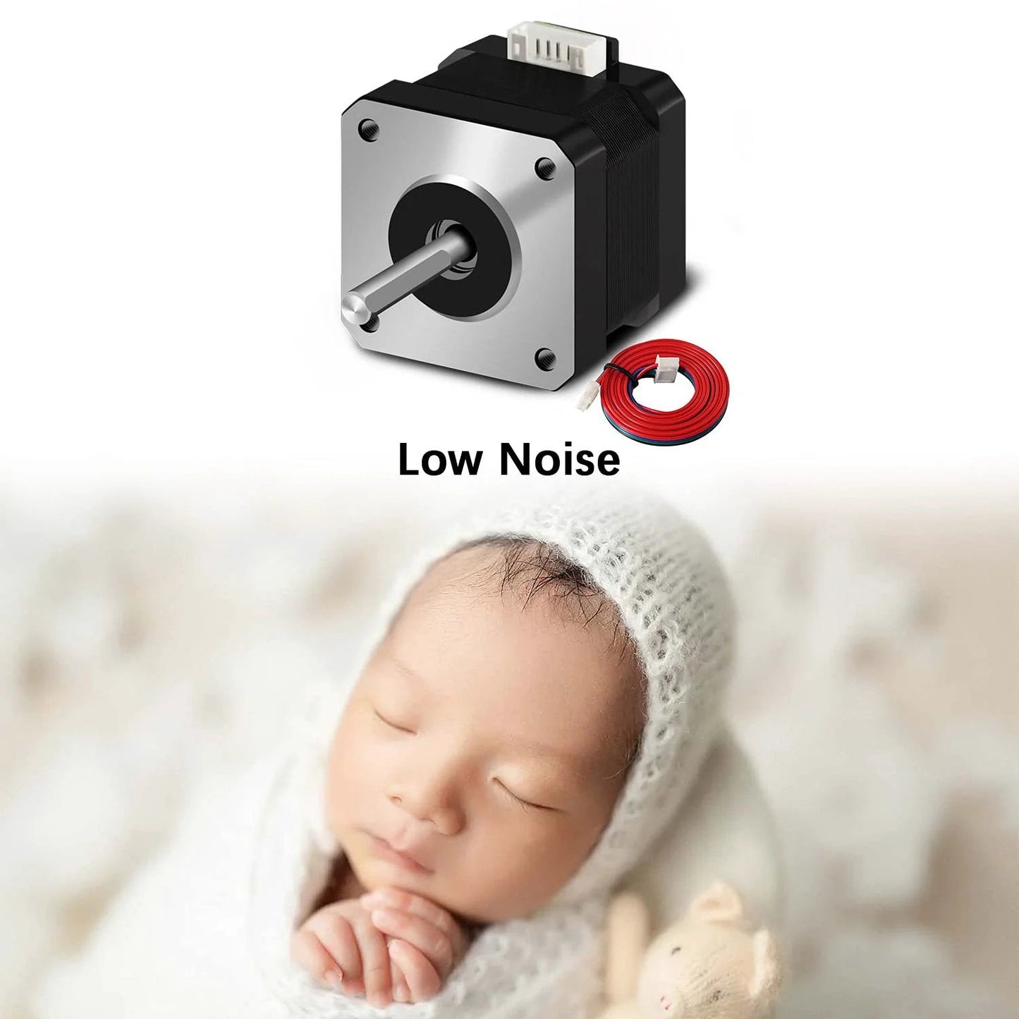 Nema 17 Stepper Motor For 3D Printers Pack Of 3 42x34mm 2 Phase 4 Wires 1.8 Degree Stepper With 1 Meter Cable 1.5A 3.8V Low Noise