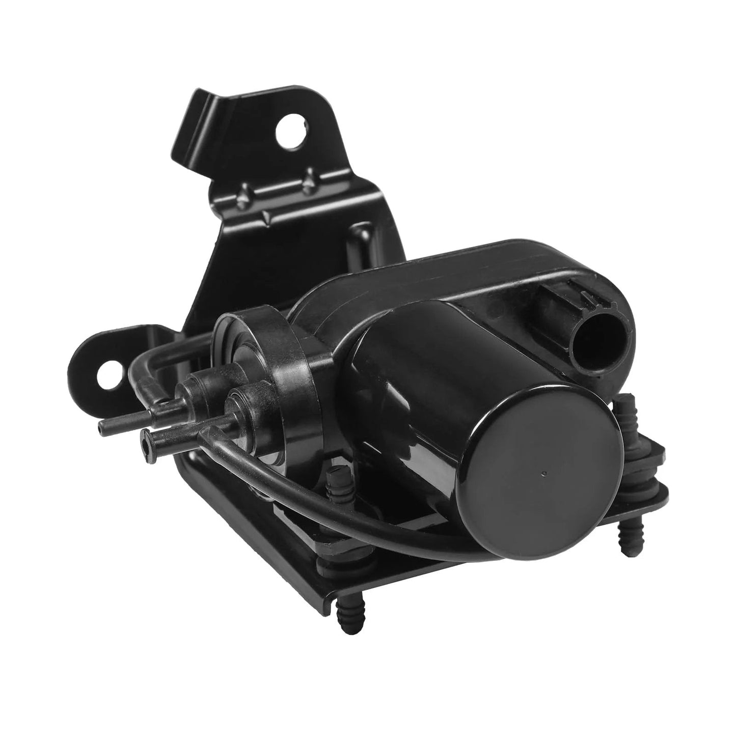 Electric Vacuum Pump For Ford F Series Super Duty Trucks And Dodge Ram Heavy Duty Vans Replacement Part For E350 E450 Excursion F650 F750 And More Models, side view, durable black material.