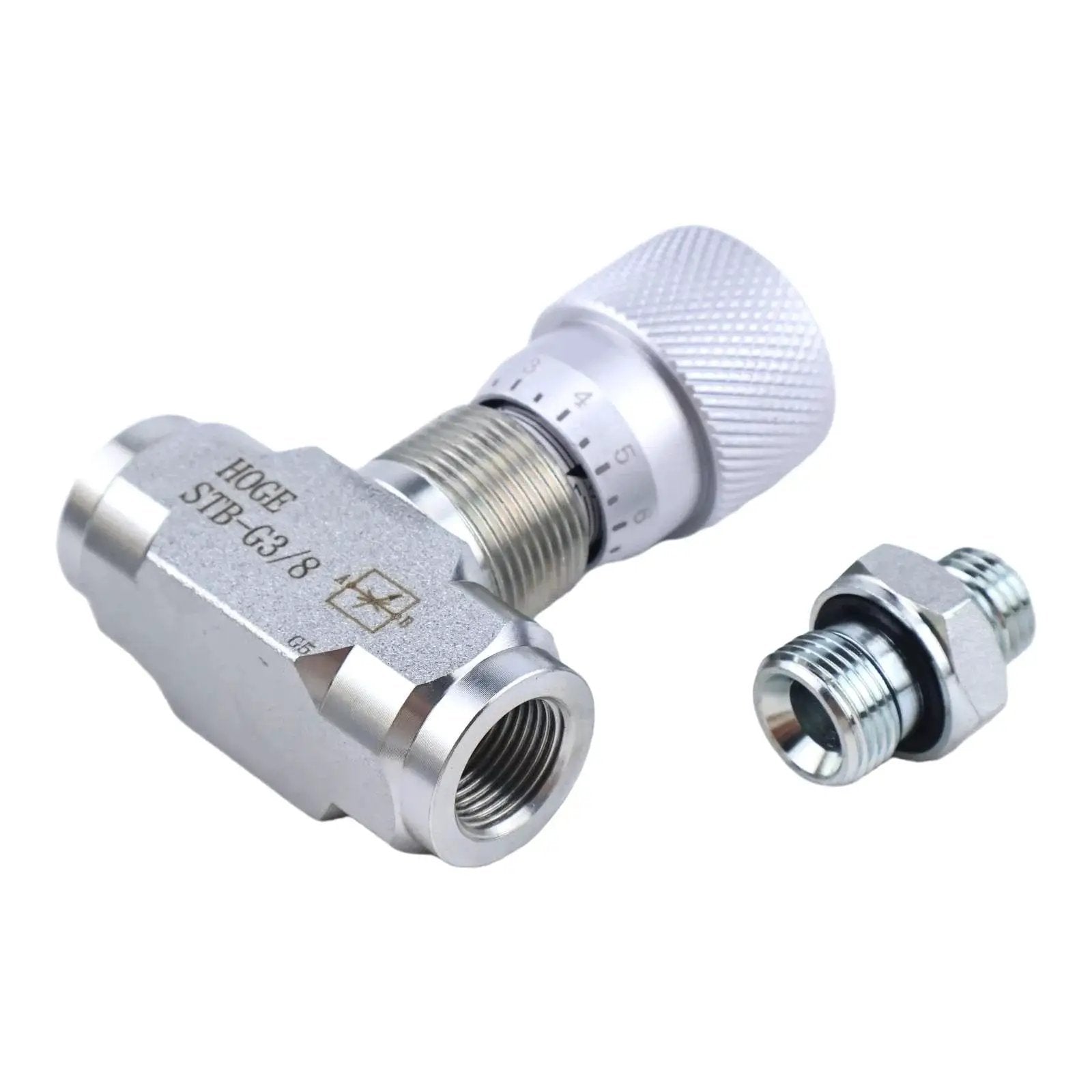 Hydraulic Flow Control Valve Bidirectional Throttle Valve STB-G3/8 fits mini excavator with L8 connectors, durable metal design