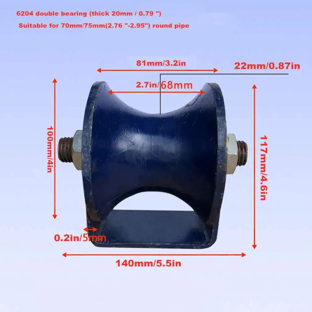 Side view of Heavy Duty Cast Iron U Groove Track Wheel With Double Bearings For Inverted Track And Rolling Gates, 100mm diameter