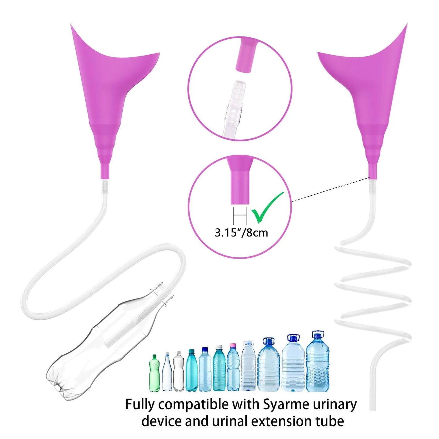 Female Urination Device Connector Set Ten Hose Barb Fittings For Urinal To Extension Tube Reusable Pipeline Connector Kit With Five Diameter Sizes From One Fifth Inch To Forty Seven Hundredths Inch Includes Silicone Tube