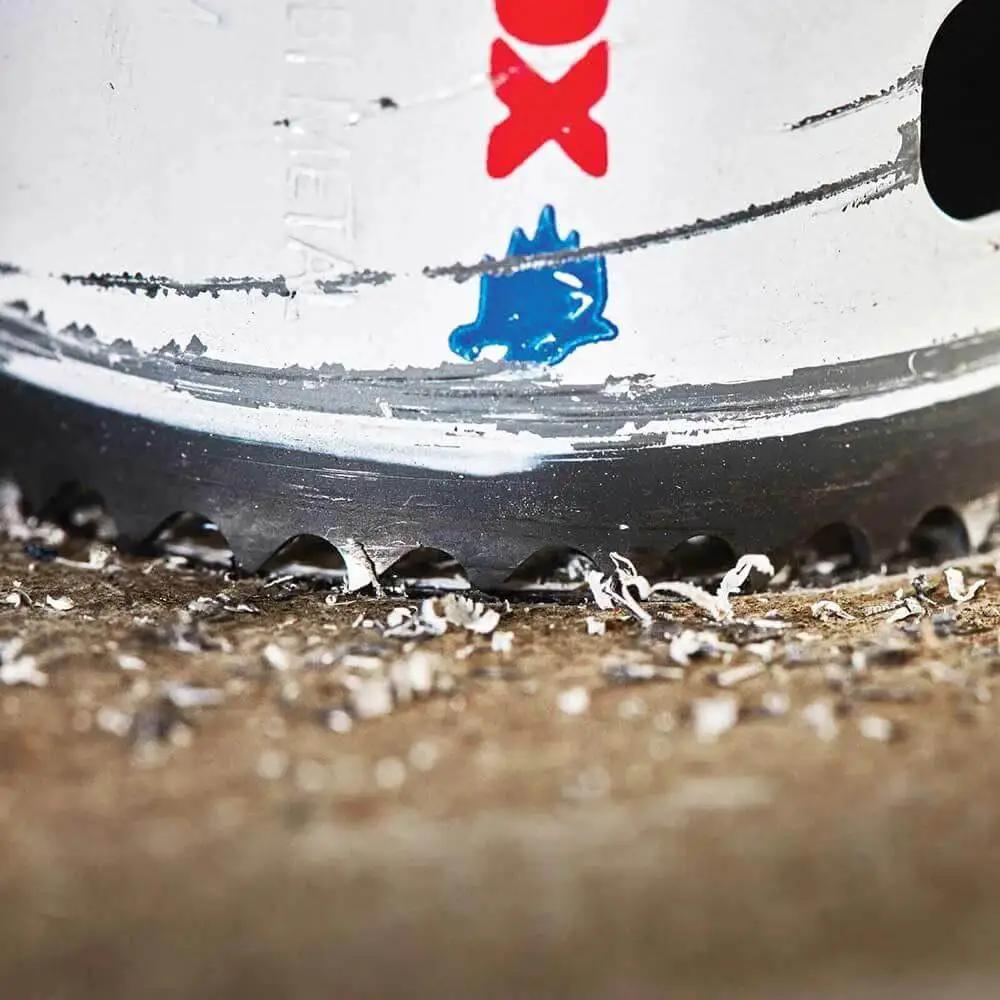 Close-up of Bi Metal Speed Slot Hole Saw Two And Three Quarter Inch for Metal and Wood, showing optimized teeth and heavy-duty wall.