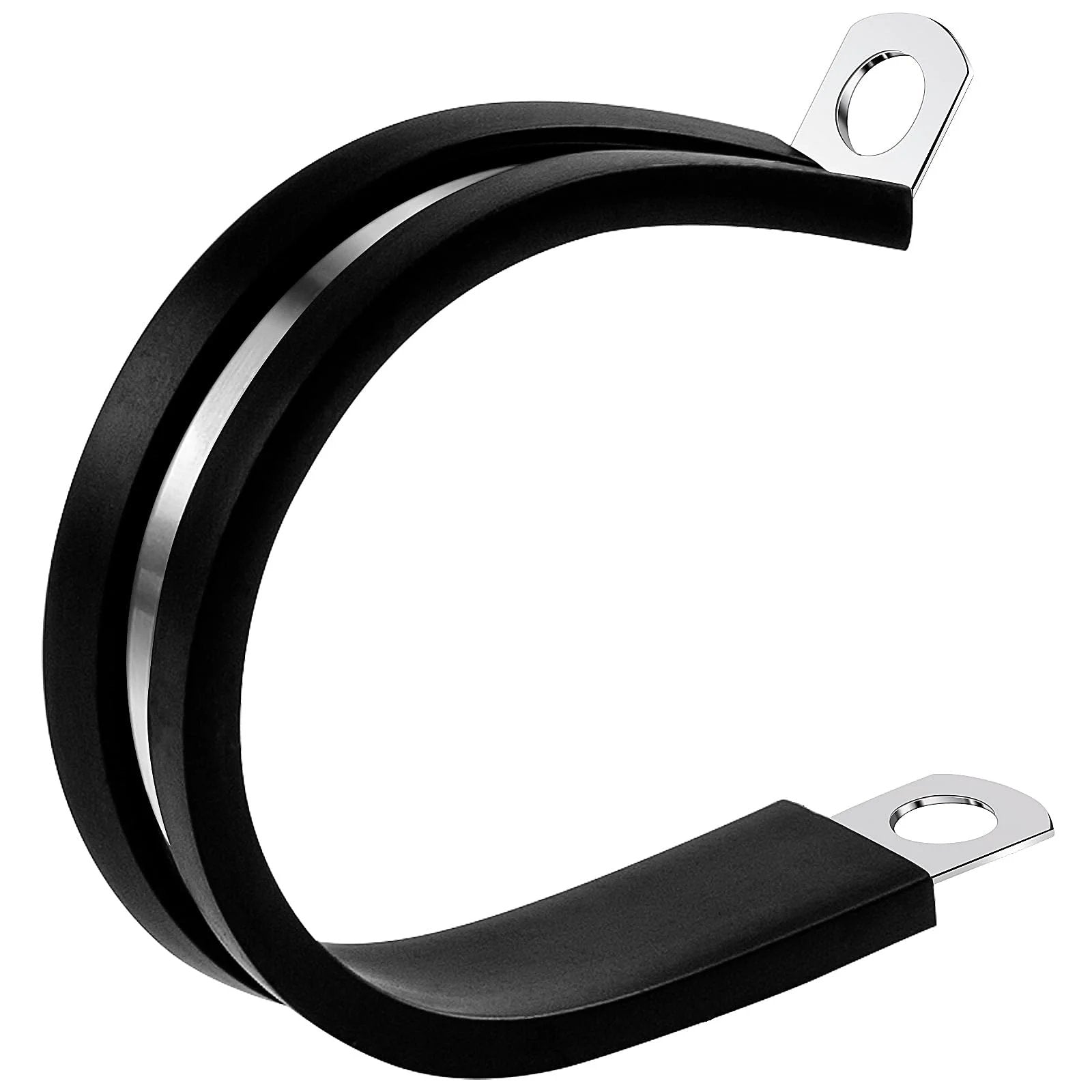 One And A Quarter Inch Stainless Steel Cable Clamps Set With Rubber Coated Cushioned Insulated Clips for hose tubing pipes