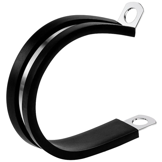 One And A Quarter Inch Stainless Steel Cable Clamps Set With Rubber Coated Cushioned Insulated Clips for hose tubing pipes