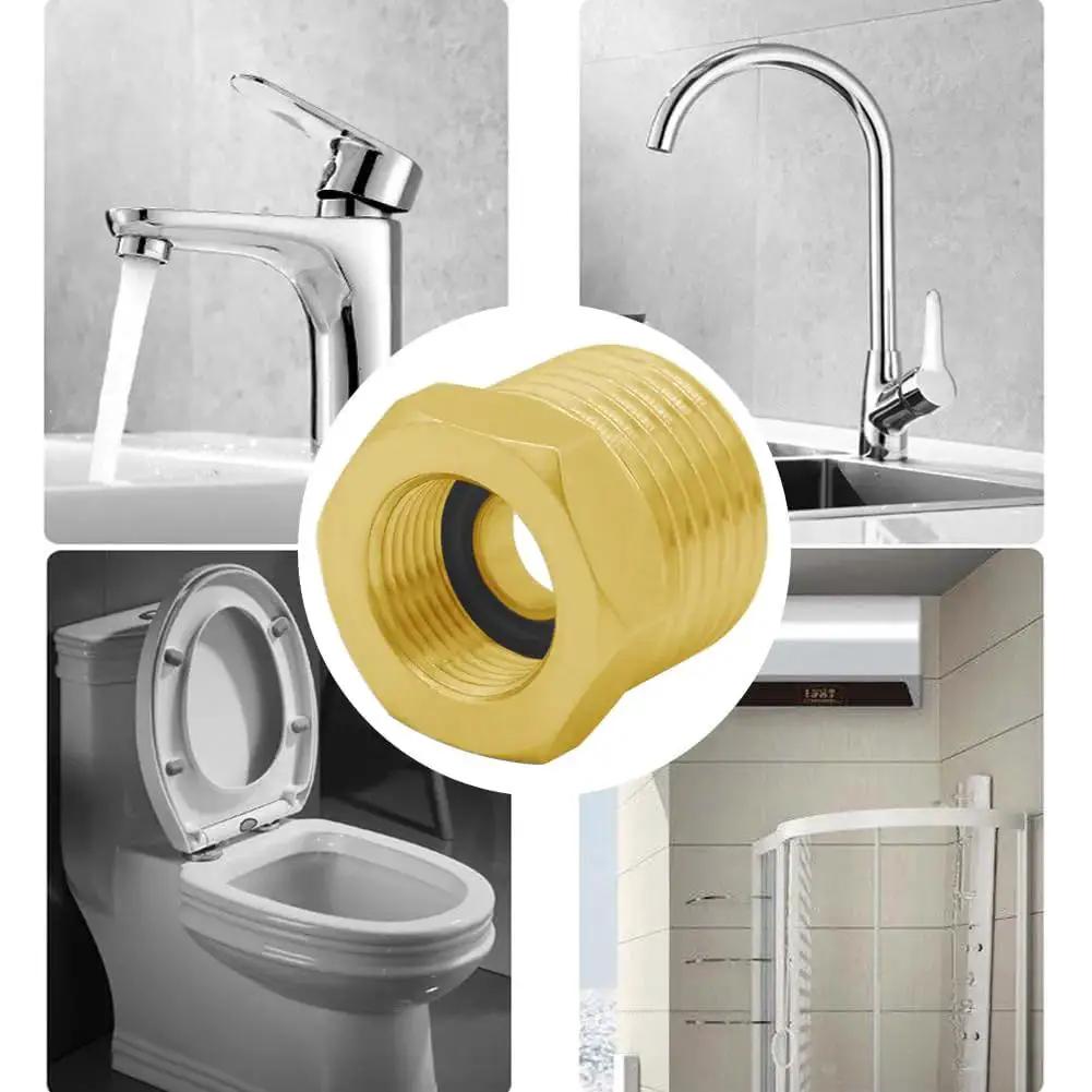 Brass 1/2 G Male To 3/8 Compression Female Thread Bushing Pipe Fitting For Faucets, Kitchens, Bathrooms 4 Pack