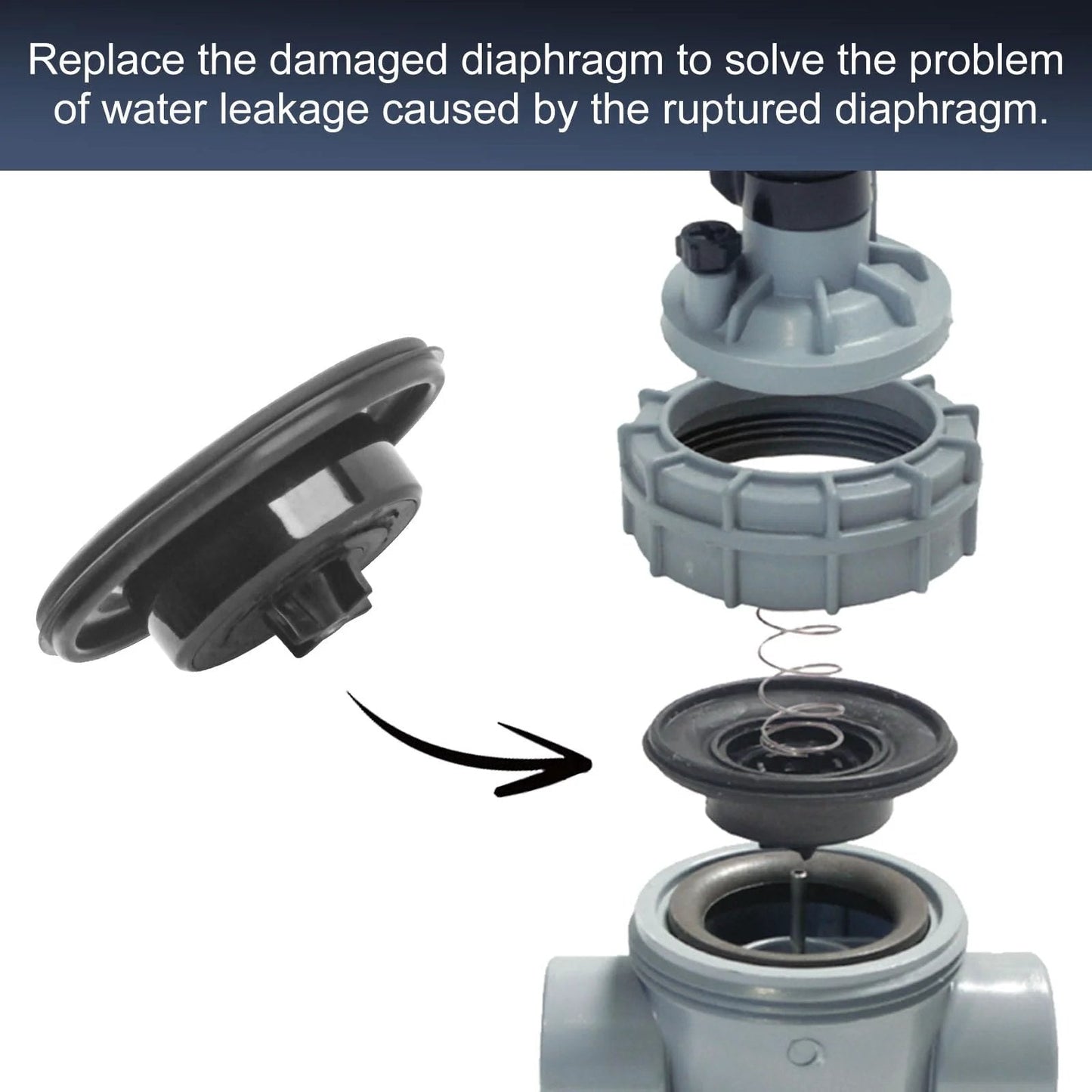 Replacement Diaphragm For Irritrol Sprinkler Valves 2400 2600 2700DPR Fits Three Quarters To One Inch Valve Ports Two Pack installed