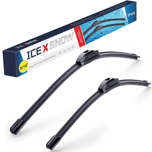 26 Inch And 16 Inch Wiper Blades Set For Hyundai Toyota Honda And More Hook Type Easy Install All Weather Performance For Tucson Elantra Kona Corolla RAV4 Accord CRV Sedans And SUVs