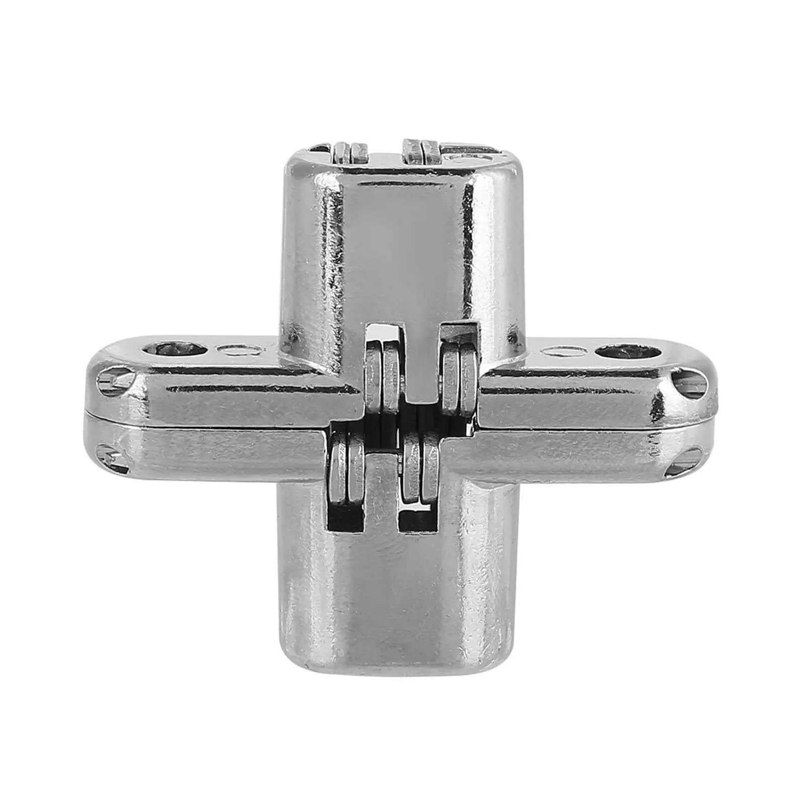Front view of Hidden Concealed 180 Degree Zinc Alloy Door Hinge for Kitchen Cabinets featuring cross style bearing.