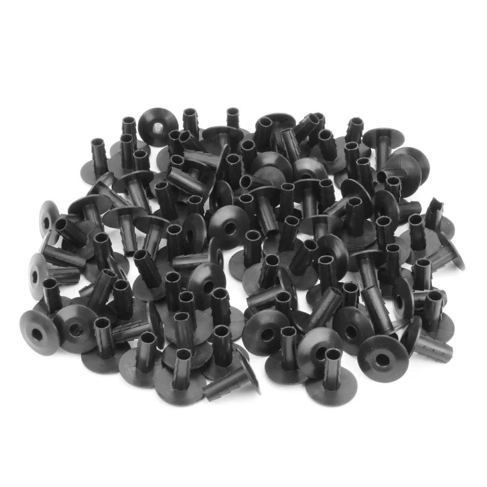 Single Feed-Through Cable Bushings For Wall Openings Black 100-Piece Pack Pro Grade Weatherproof ABS Plastic Vermin-Proof