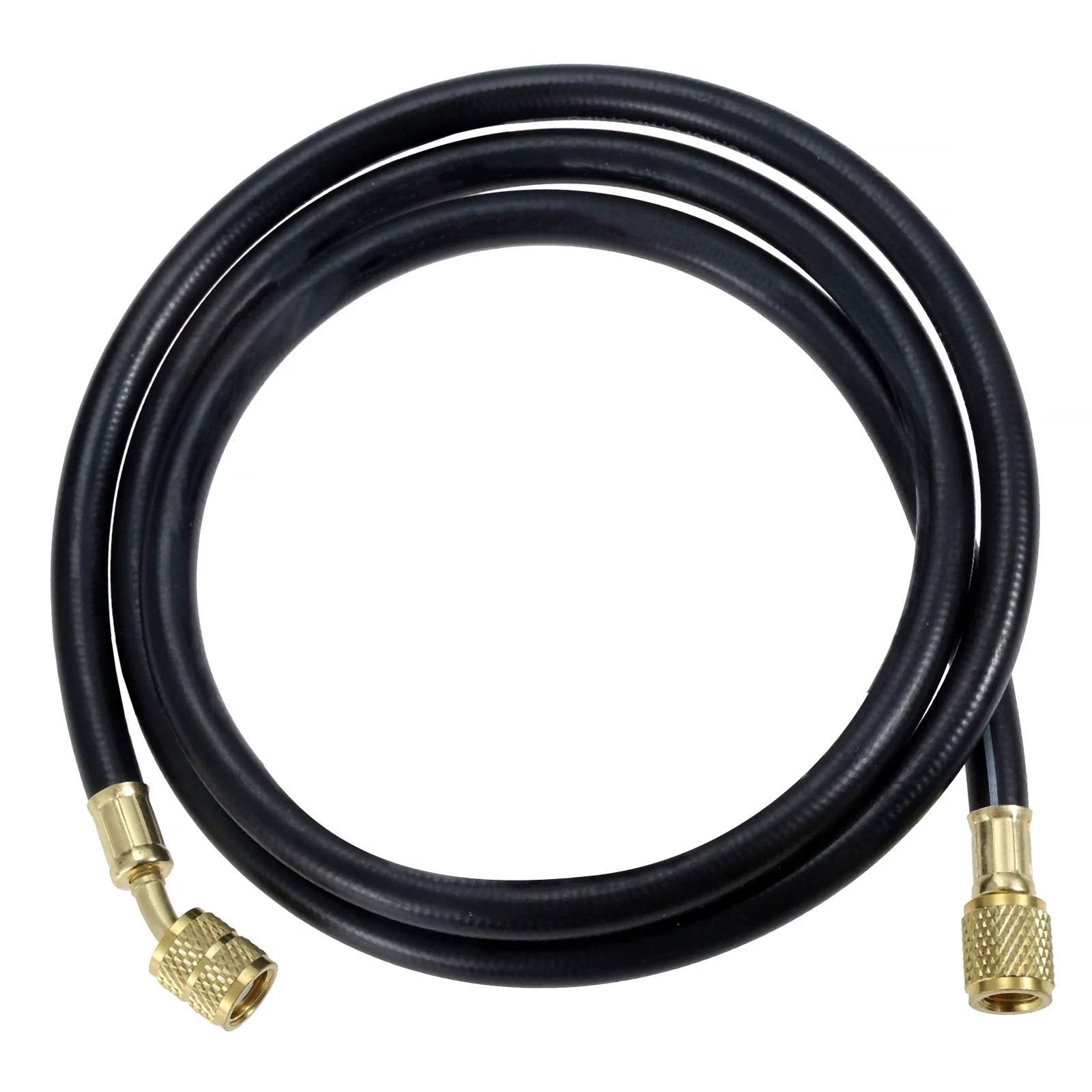 Pro Grade Heavy Duty R410A Refrigerant Charging Hose Set, 59 Inch Length With Quarter Inch SAE Female Flare, 800 PSI Working Pressure, 4000 PSI Burst, Compatible With R410A R22 R134A R12 R502 Air Conditioning Systems, Easy DIY, coiled view