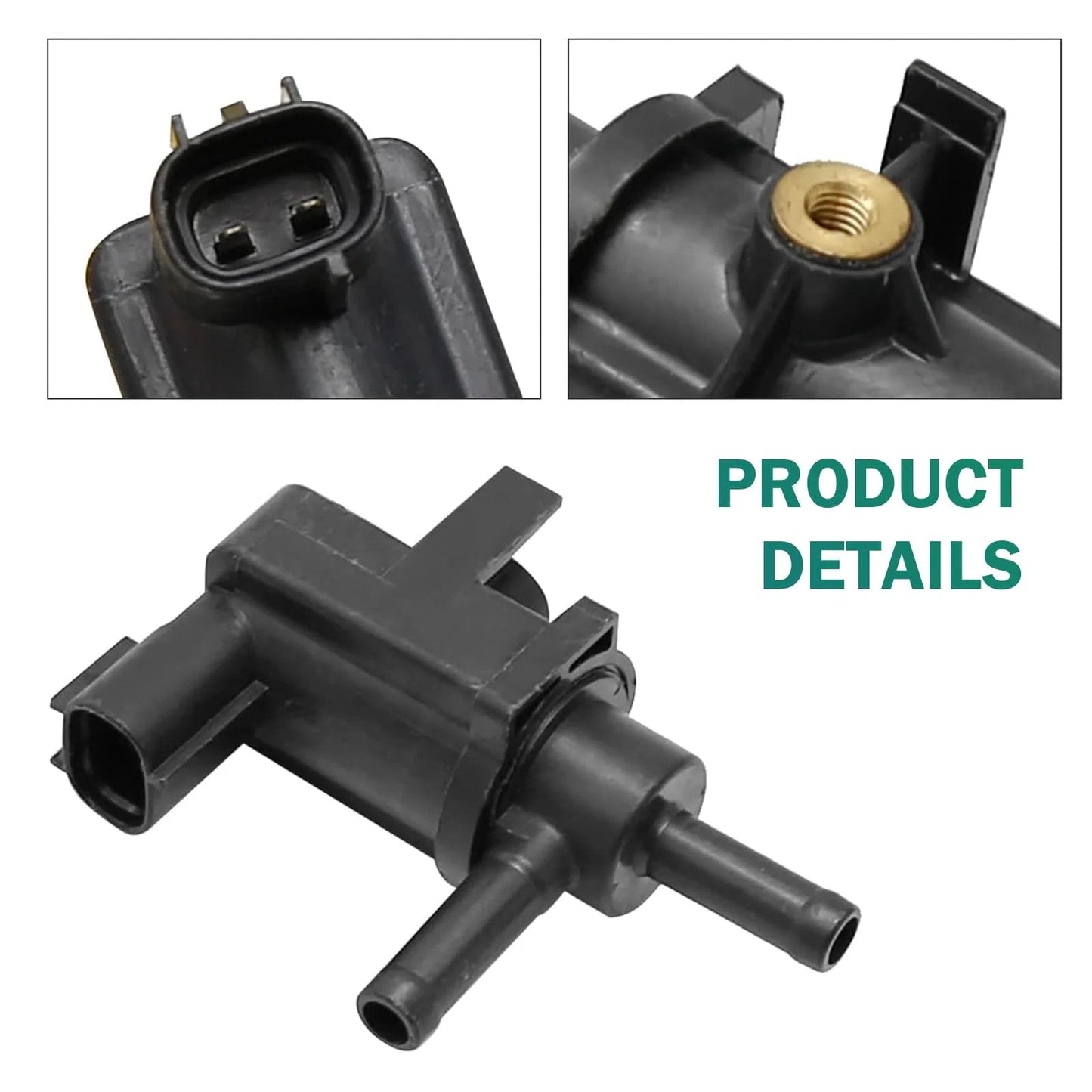 Vacuum Switch Valve High Temperature Resistant 2 Pin Plug And Play For Toyota Corolla Highlander Sienna Avalon Polcatay 90910 12259 90910 12272 Engine Vacuum Control Sensor Upgrade, showing 2-pin connector and installation point.