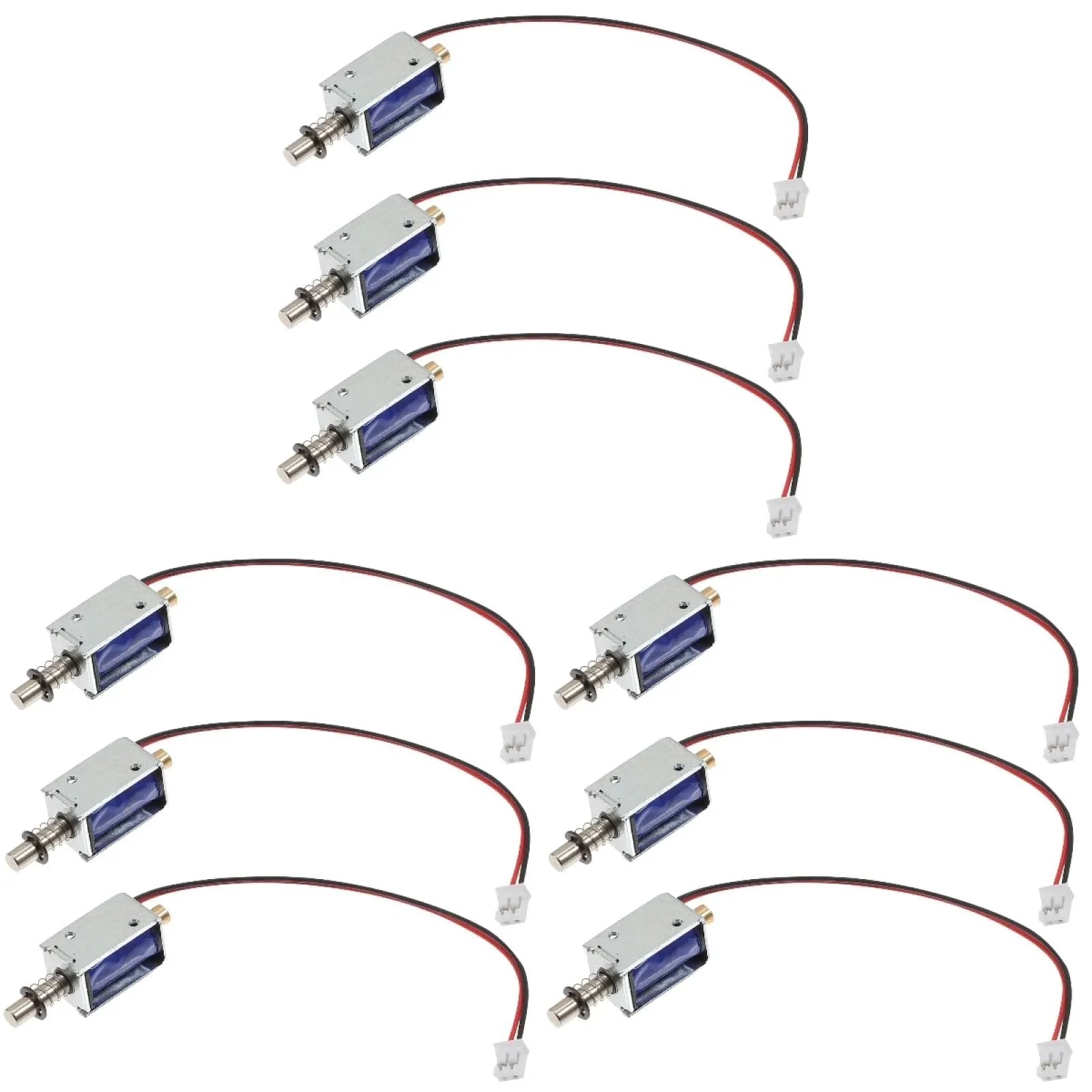 Mini Push Pull Solenoid Electromagnet 12V Open Frame Linear Actuator For Vending Machines And Mechanical Applications Tehaux Reliable Magnetic Actuation set of actuators shown.