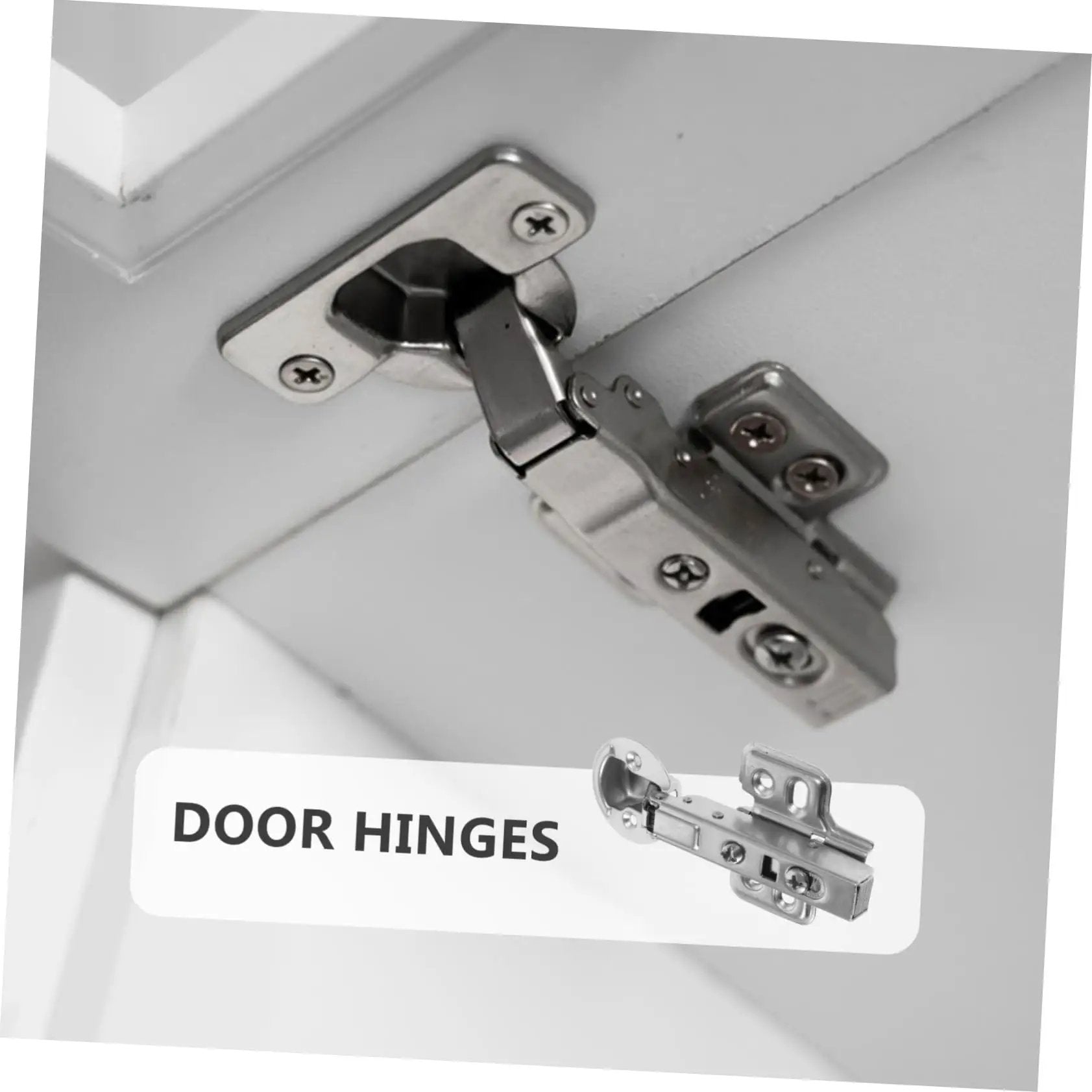 Stainless Steel Damping Hinges For Cabinet Doors 2 Pack Heavy Duty Hydraulic Soft Close Mechanism shown installed on cabinet door