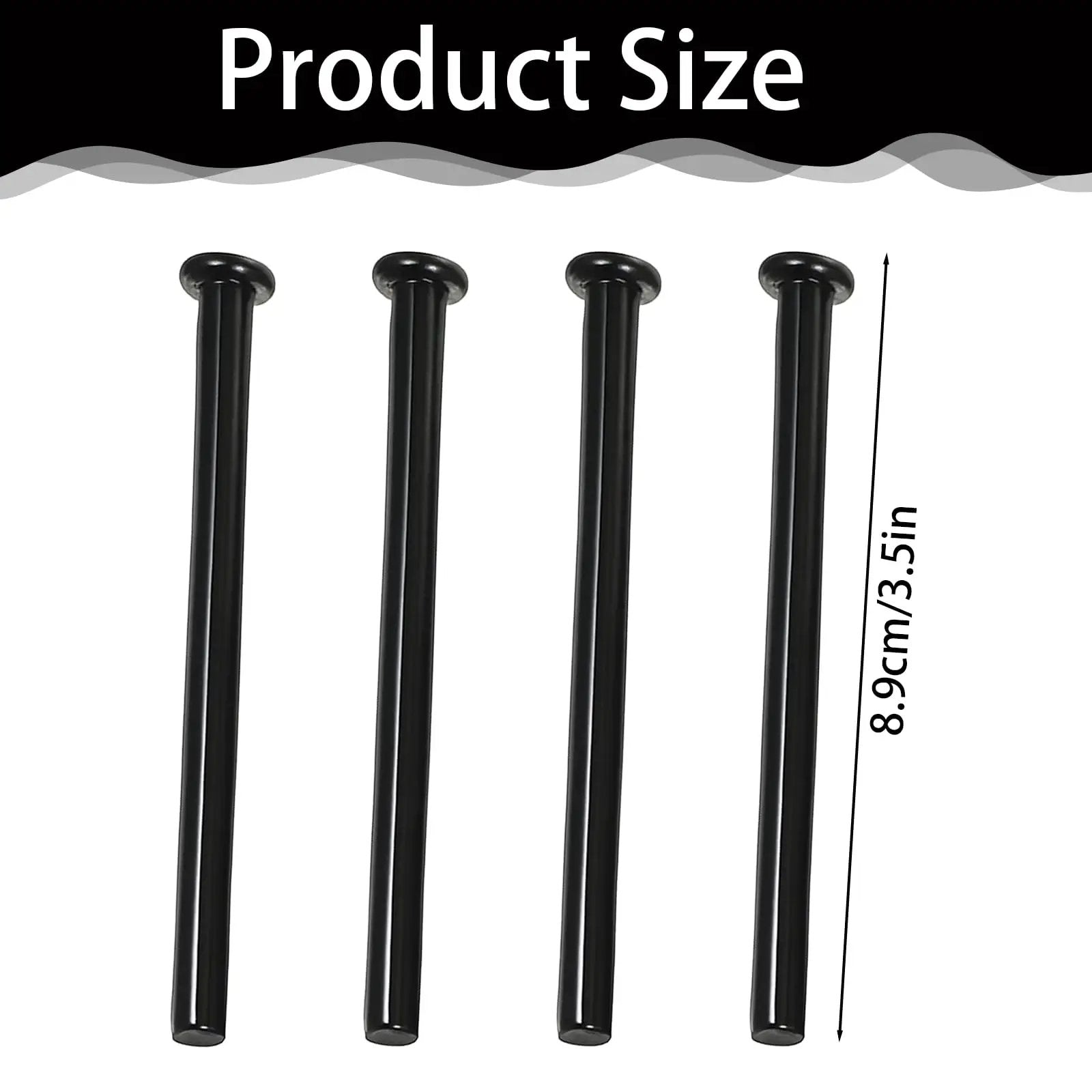 Black Door Hinge Pins 4 Pack 3 Point 5 Inch Replacement Pins For Home Office Kitchen And Interior Doors Slick Quiet Operation Durable