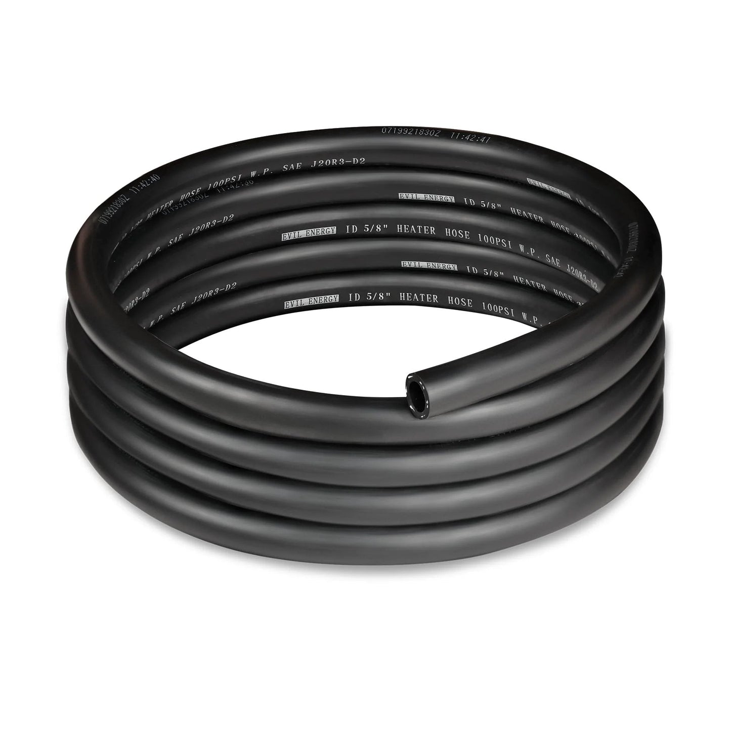Heavy Duty Five Eighth Inch ID Ten Foot EPDM Heater Hose For Car Cooling System SAE 20R3 100 PSI Working Pressure 300 PSI Burst Minus 40F To 257F Black EVIL ENERGY coiled