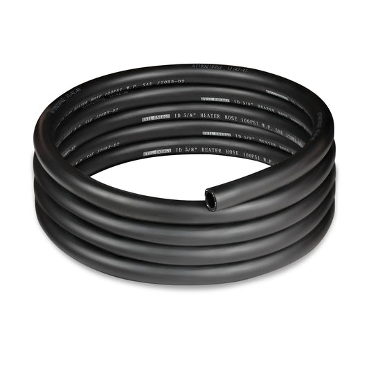 Heavy Duty Five Eighth Inch ID Ten Foot EPDM Heater Hose For Car Cooling System SAE 20R3 100 PSI Working Pressure 300 PSI Burst Minus 40F To 257F Black EVIL ENERGY coiled