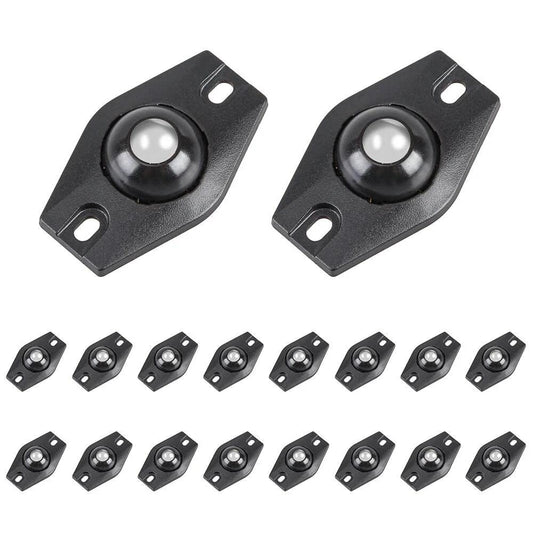 16 Piece Self Adhesive Caster Wheels For Kitchen Appliances And Small Storage Boxes Black With 360 Degree Rotation And Stainless Steel Ball Bearings For Smooth Gliding And Floor Protection
