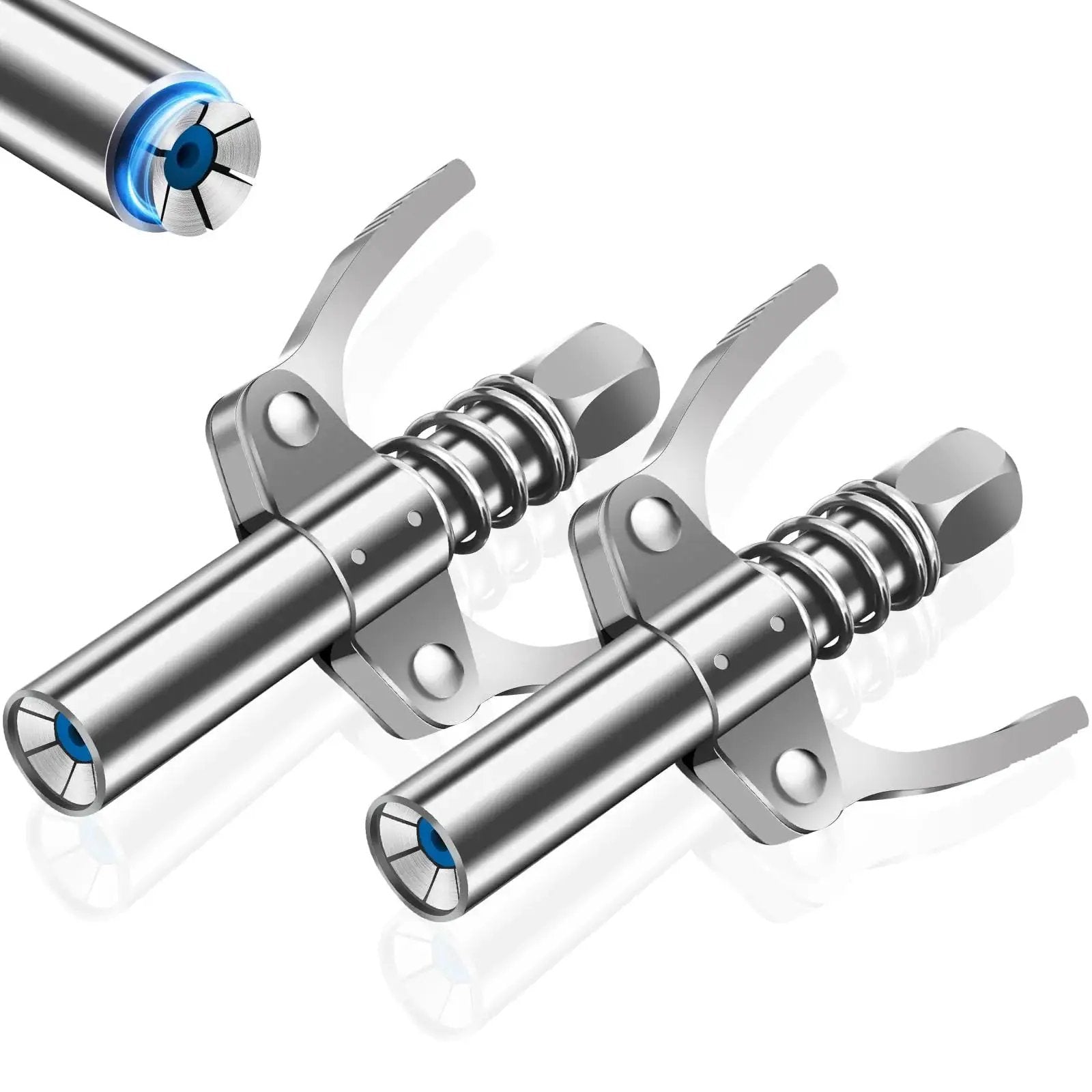 Lock N Lube Grease Gun Coupler And Double Handle Nozzle Set, Leak-Proof 12000 PSI Grease Gun Tips And Accessories, Hands-Free