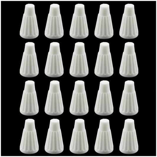 20 Pieces 19x10mm Ceramic Wire Connectors With Screwed Terminal Caps White Flame Retardant Heavy Duty High Temperature For Home Repair And Engineering Installations