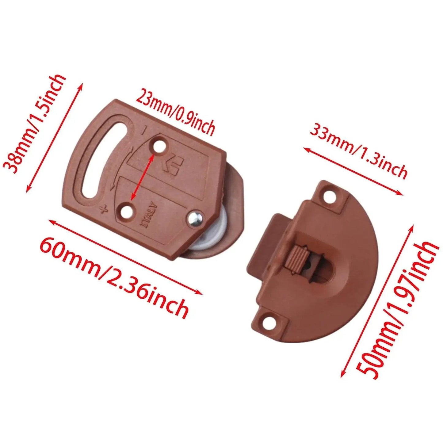 4-Piece Old-Fashioned Wardrobe Sliding Door Roller Gear Track Kit With Pulley For Closet And Sliding Doors, Red ABS Wheels