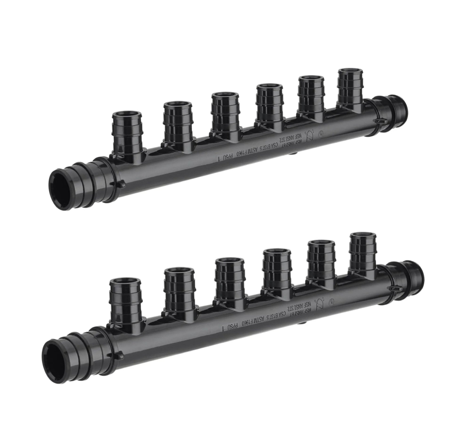 Pack Of 2 Open PEX A Expansion Manifolds With 6 Ports PPSU Poly Three Quarter Inch Trunk And One Half Inch Ports Lead Free ASTM F1960