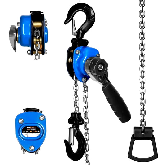 Mini Chain Hoist Quarter Ton Lift Capacity 550 Lbs With 10 Ft Lift Alloy Steel G80 Chain and Hooks