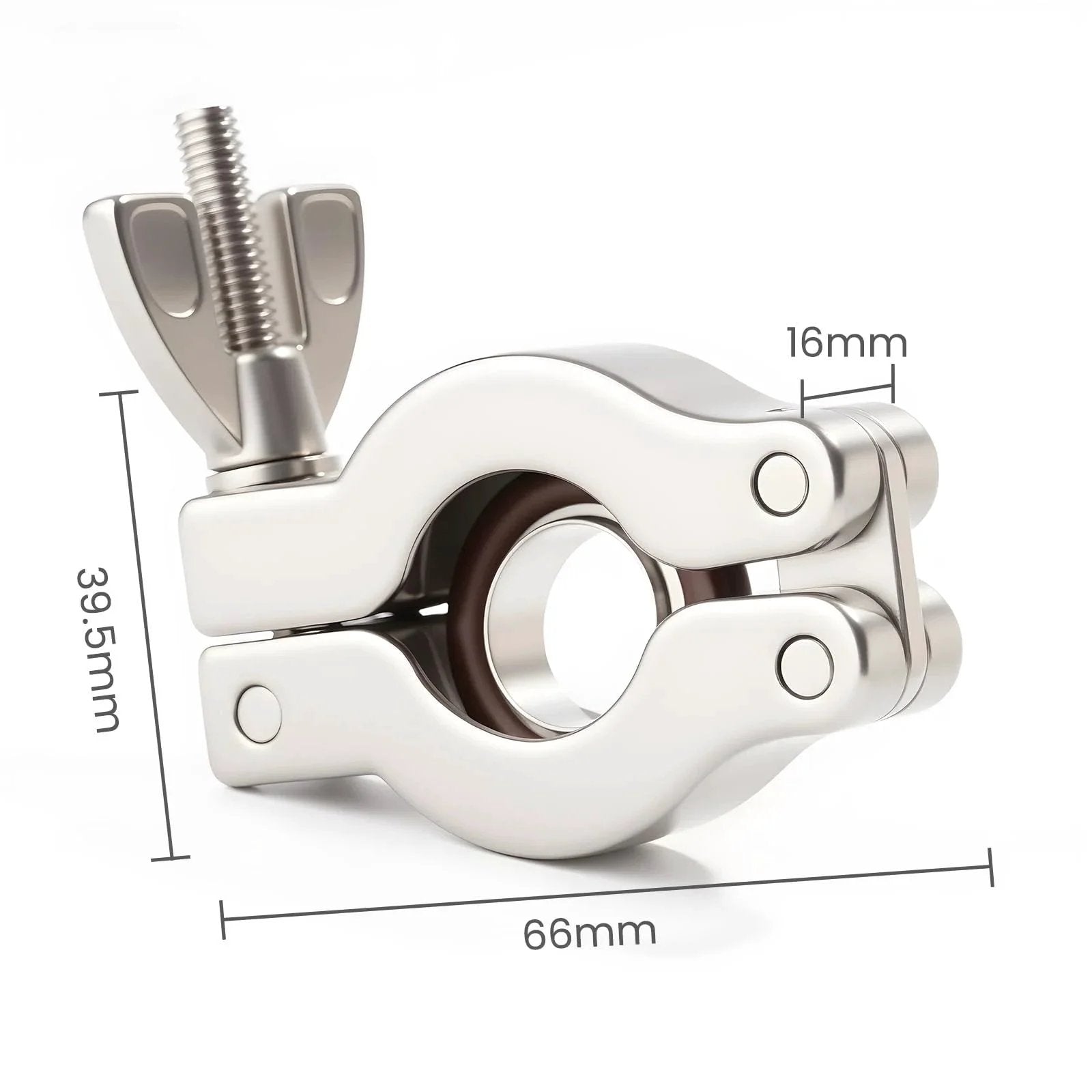 4 Pack KF16 Stainless Steel 304 Clamps With 304 Center Ring And Viton O Ring For Quick Clamps Ideal For High Pressure Tubing Applications Durable Thickened Casting With Smooth Burr Free Surface