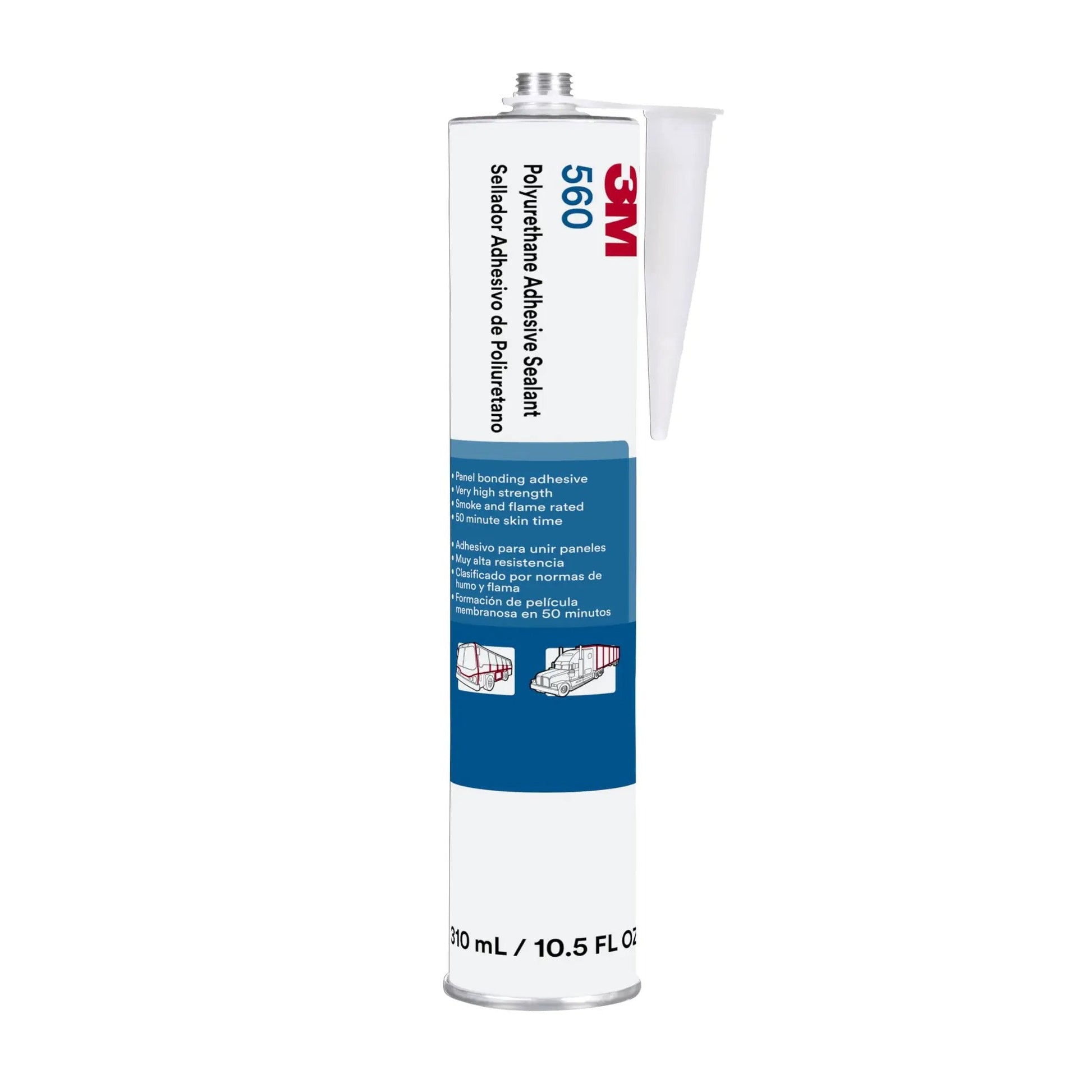Polyurethane Adhesive Sealant 560, Black 310 mL Cartridge for metal-to-plastic, automotive panel bonding, and vehicle flooring.