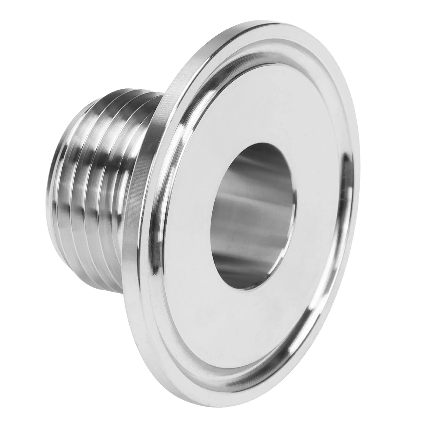 Sanitary Garden Hose Thread Fitting 3 Quarter Inch GHT Male to 1.5 Inch Tri Clamp, SS304 Stainless Steel Adapter