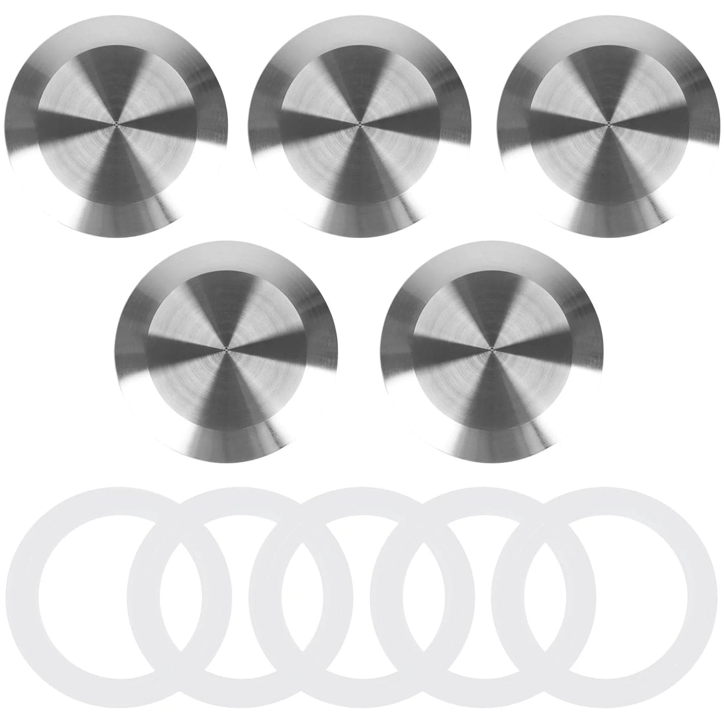 5 Pack 1.5 Inch End Caps for Tri Clamp Sanitary Fittings Made of 304 Stainless Steel with Silicone Gasket Fits Ferrule Flange Tube OD 51mm