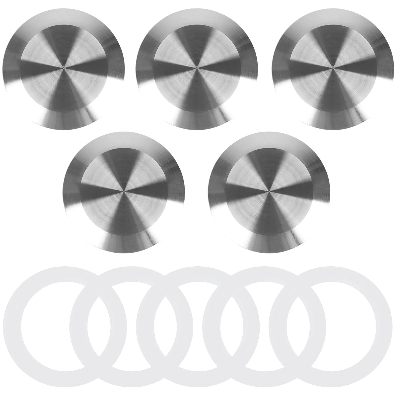 5 Pack 1.5 Inch End Caps for Tri Clamp Sanitary Fittings Made of 304 Stainless Steel with Silicone Gasket Fits Ferrule Flange Tube OD 51mm