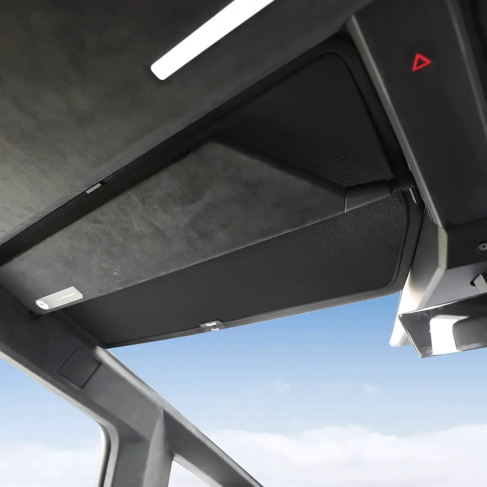 Cybertruck Roof Sunshade Kit Nano Reflective Heat Insulation UV Protection 2Pcs installed inside vehicle roof