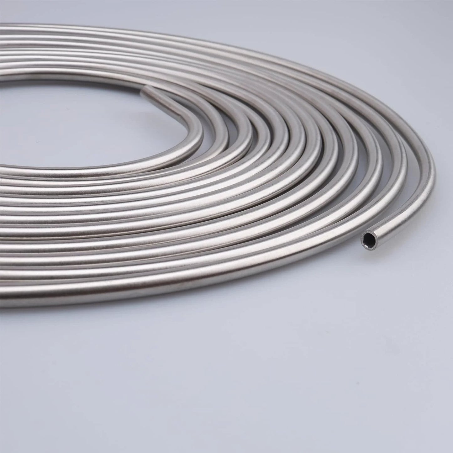 Quarter Inch Stainless Steel Brake Line Coil, 16 Feet Long Hard Tubing, 304 Stainless Steel with 0.7mm Wall coiled for hydraulic use