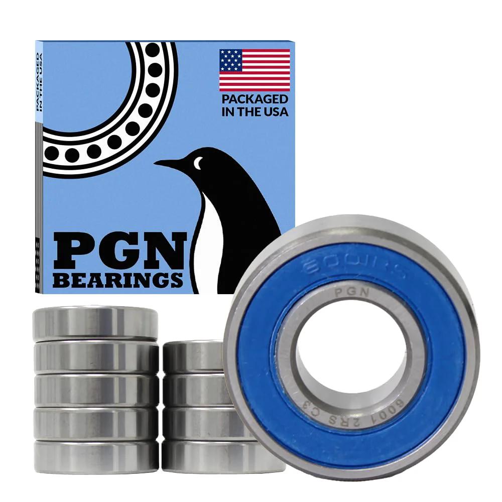 6001-2RS Bearing Set 12x28x8mm, Heavy-Duty Lubricated Chrome Steel Sealed Ball Bearings With Rubber Seal, High RPM Support, 10 Pack For RC Cars, Drones, Machinery, And DIY Projects