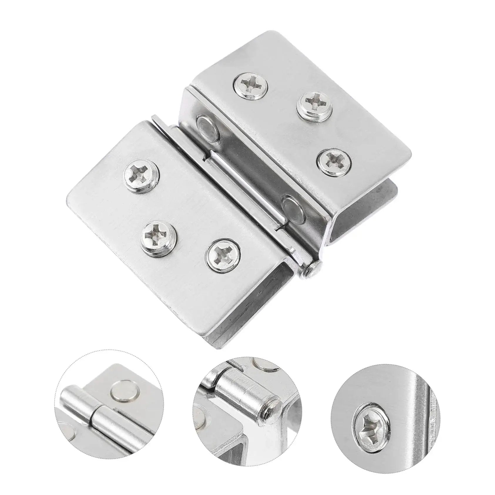 Double Side Glass Door Hinges Set In Stainless Steel For Wine Cabinets Beefy Heavy Duty High Load Bearing Capacity Precision Crafted