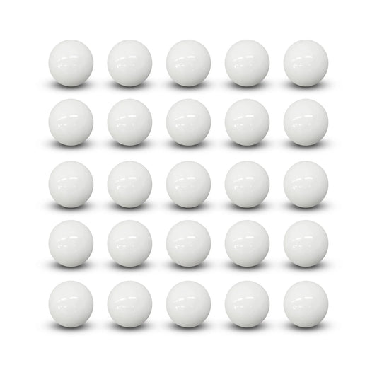 25 Piece Ceramic Bearing Balls Set One Quarter Inch Zirconia ZrO2 G5 Precision Solid Balls For Bearings, Low Thermal Conductivity, High Strength, Slick Finished Surface, Ideal For Precision Machinery And DIY Projects