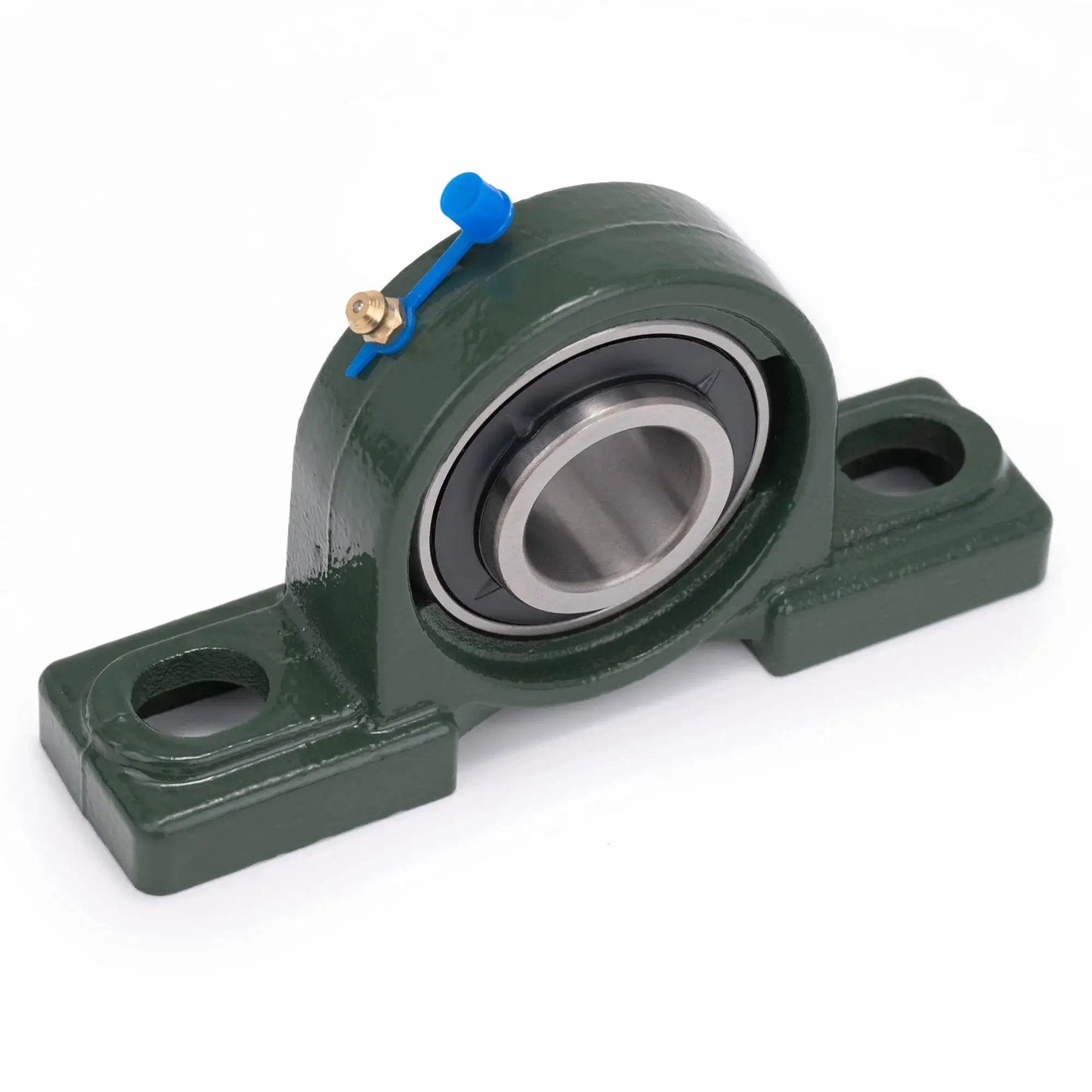 Two Pack Pillow Block Bearing Set UCP206-18 Bore 1 1/8 Inch Self Aligning Chrome Sealed Bearings With Solid Cast Iron Base