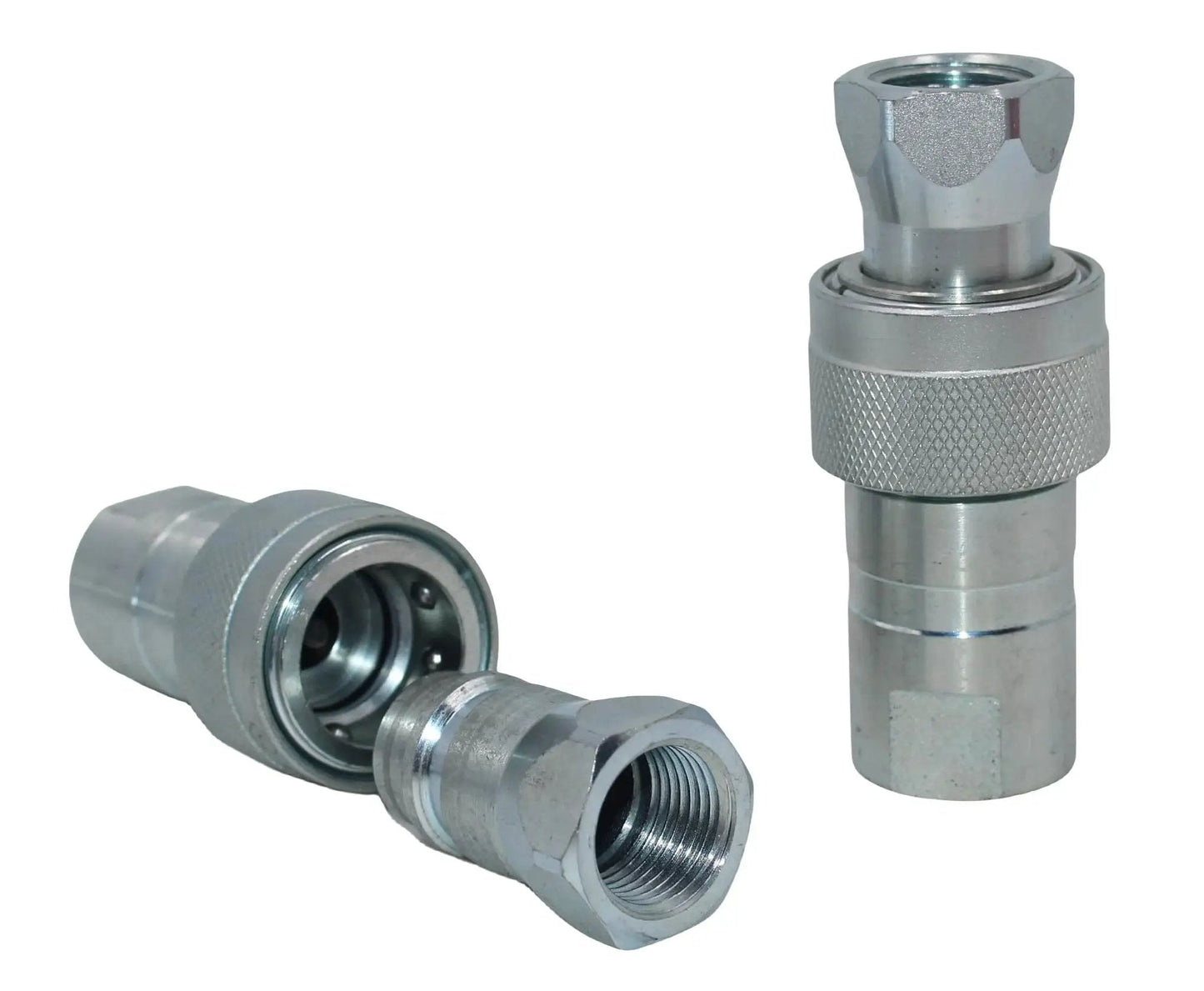1/2 Inch Hydraulic Quick Connect Tractor Couplers With Red Dust Caps Poppet Valve Pioneer Style ISO 5675 Interchangeable