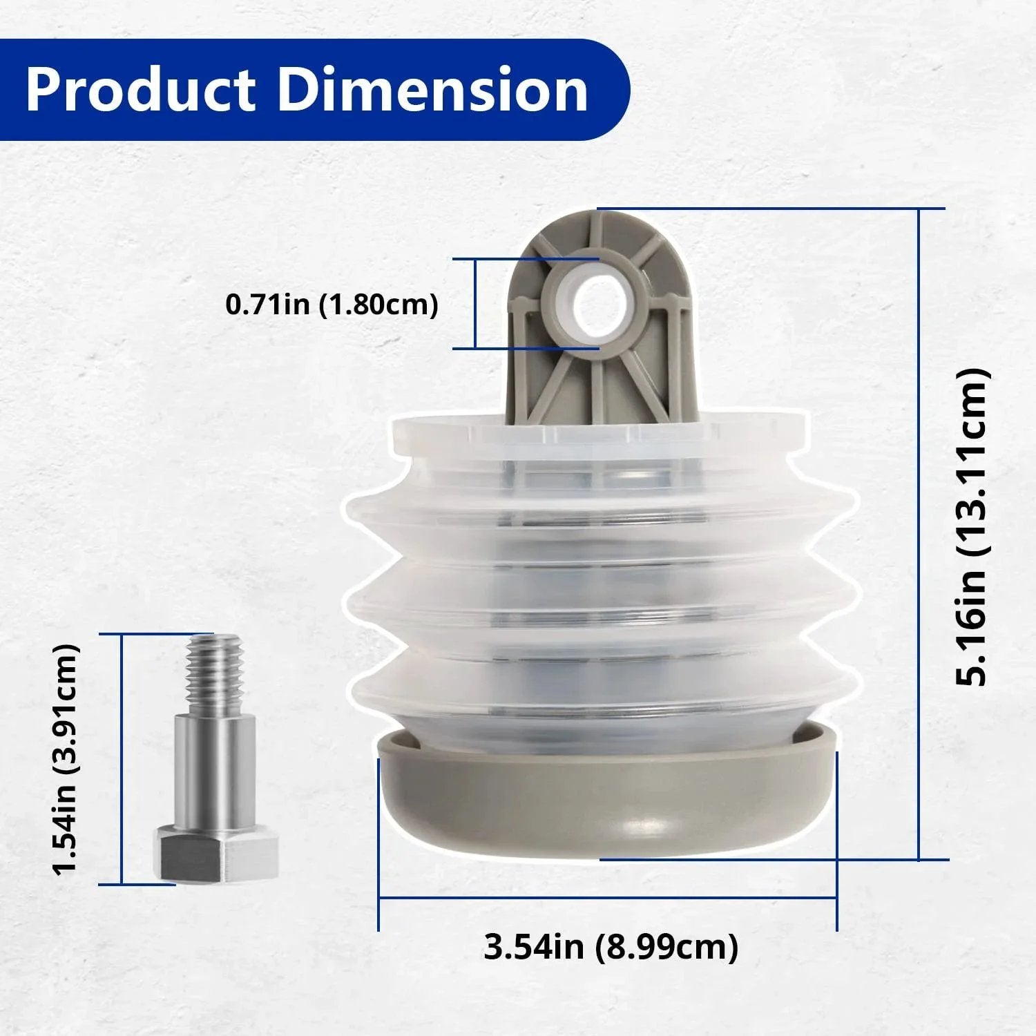 Toilet Pump Bellow Kit For Dometic Sealand VG VHT Series Vacuflush S Series J Series Vacuum Pump And T Series Discharge Pump Includes Bushing And Bolt 385230980 Easy Install And Durable Replacement Seal Kit dimensions