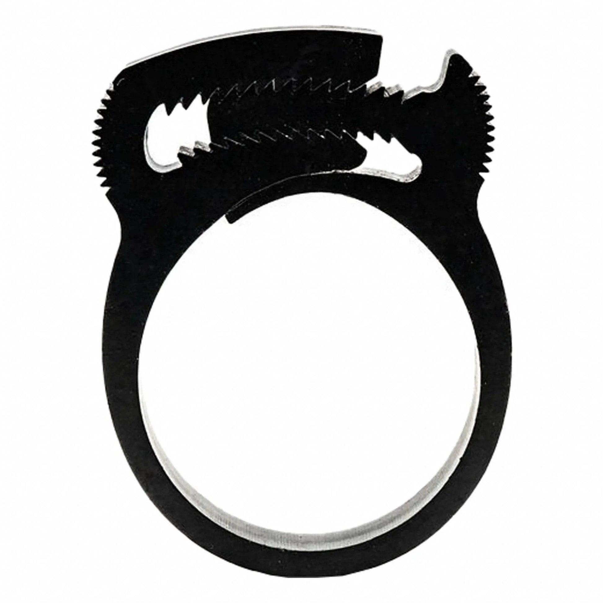 Double Grip Nylon Plastic Hose Clamp Black Double Tooth 1.82 To 1.98 Inch Clamping Diameter HC U PA66 BK 802NK8 High Strength Snap On Hose Clip For Automotive Marine Machinery And Industrial Use.