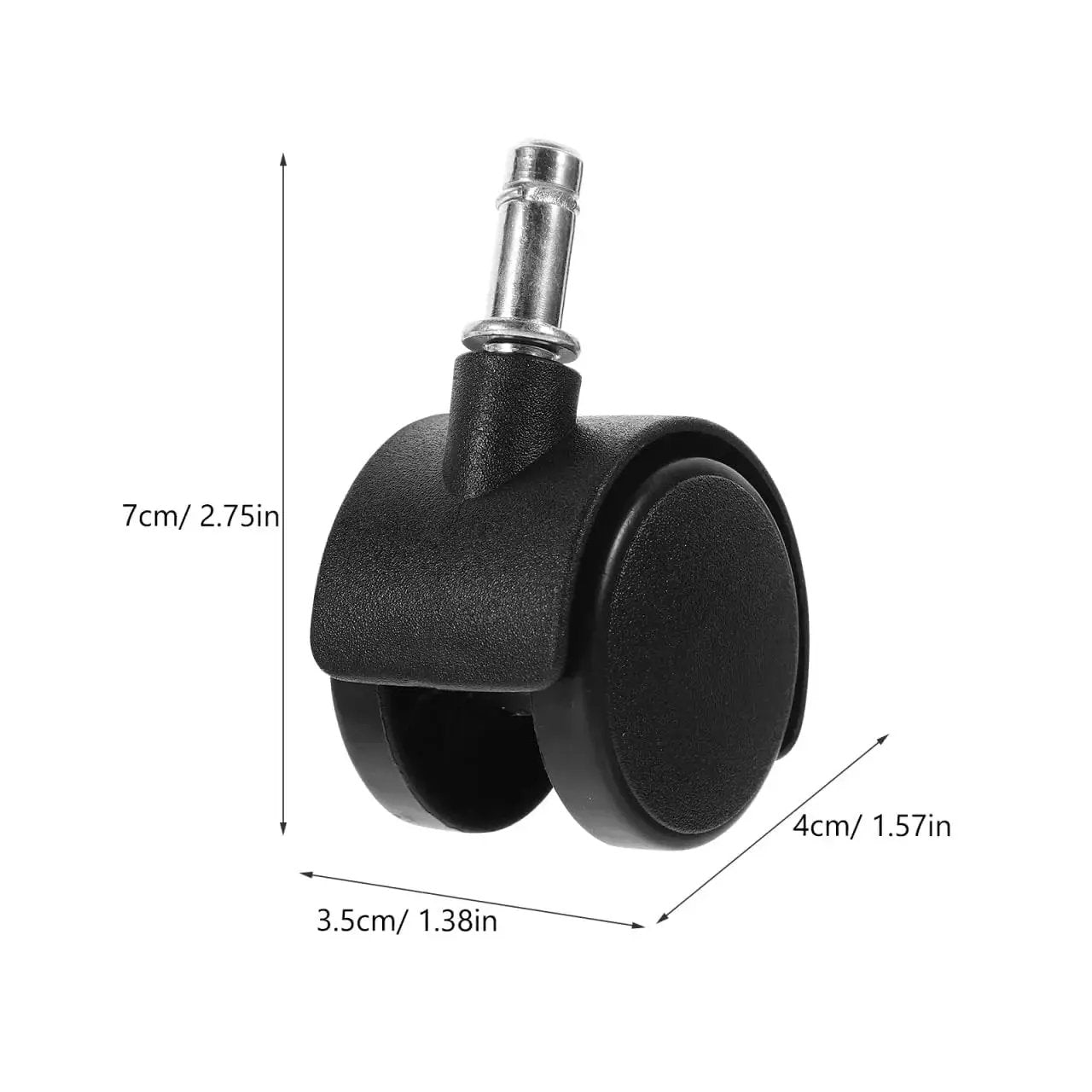 Front view of Easy Replacement Swivel Caster Wheels For Trash Cans And Buckets, 360 Degree Mobility, with 1.5 inch stem.