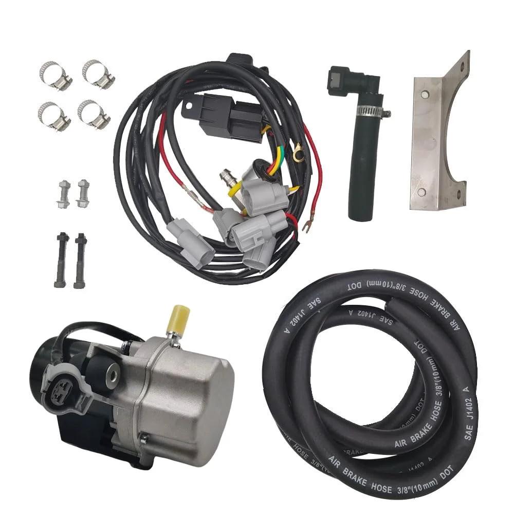 12V Brake Booster Vacuum Pump Kit With Plug And Play Installation For High Performance Braking, Electric Vacuum Pump For Brake Booster EVP50, Delivers Up To 25 Inch Vacuum, Activates When Vacuum Drops To 18 Inch, Includes Complete Install Kit