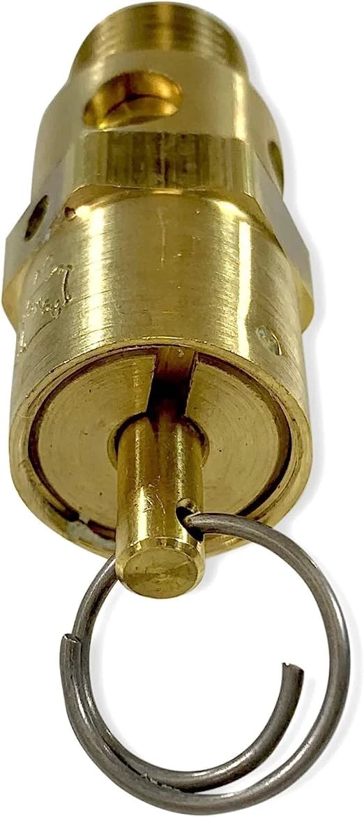 Brass Industrial Safety Pressure Relief Valve Replacement For Ingersoll Rand 31385693, 200 PSI Preset, 1/4 Inch NPT