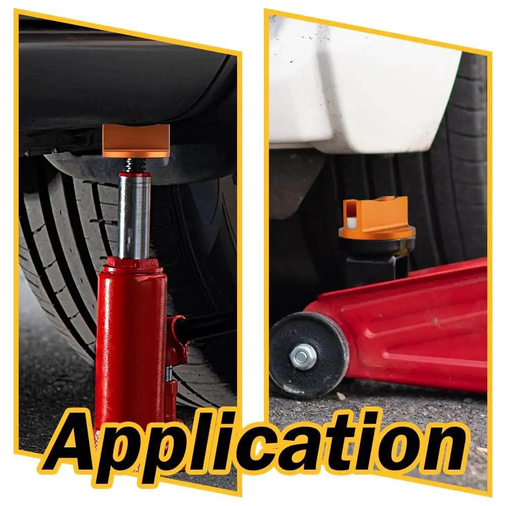 Pinch Weld Jack Pad Magnetic Aluminum Jacking Puck for Frame Rails and Cars installed under vehicle, side view