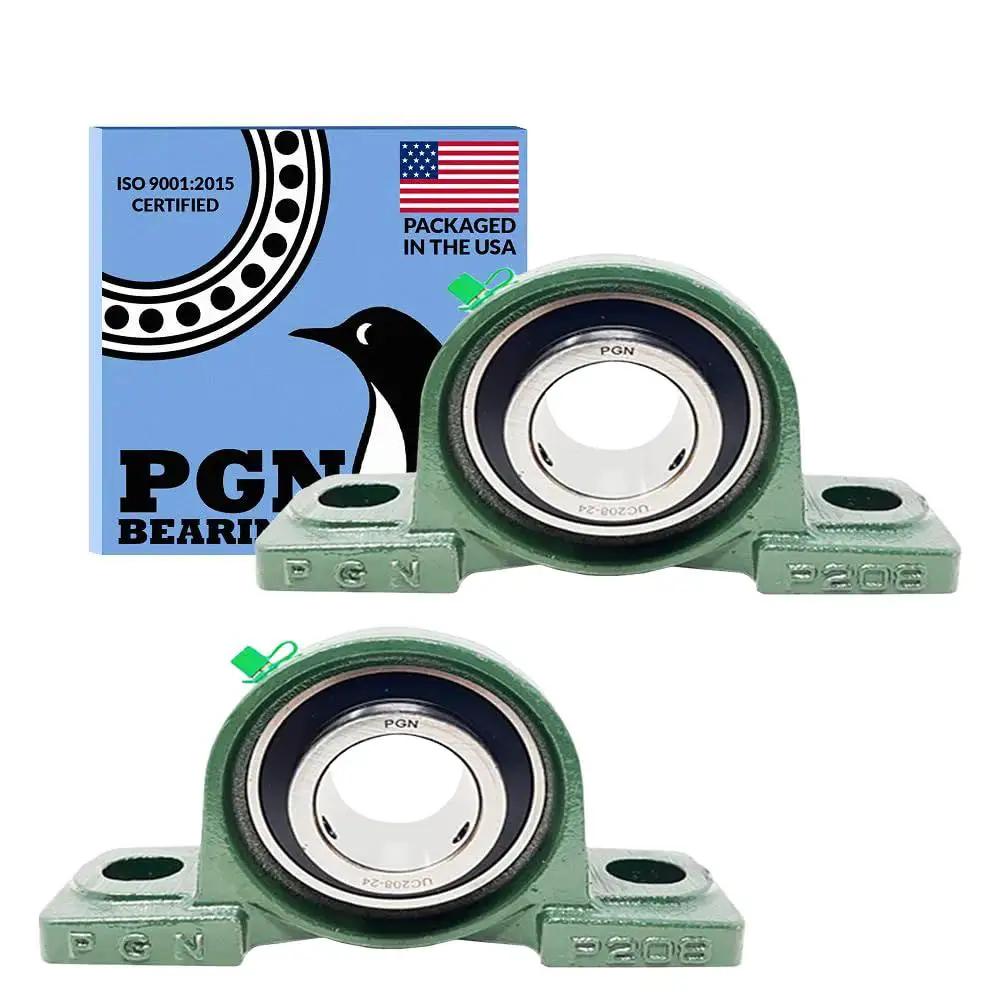 Mounted Pillow Block Bearings Pack Of 2 Self Aligning Chrome Steel UCP208 24 One And A Half Inch Bore with packaging