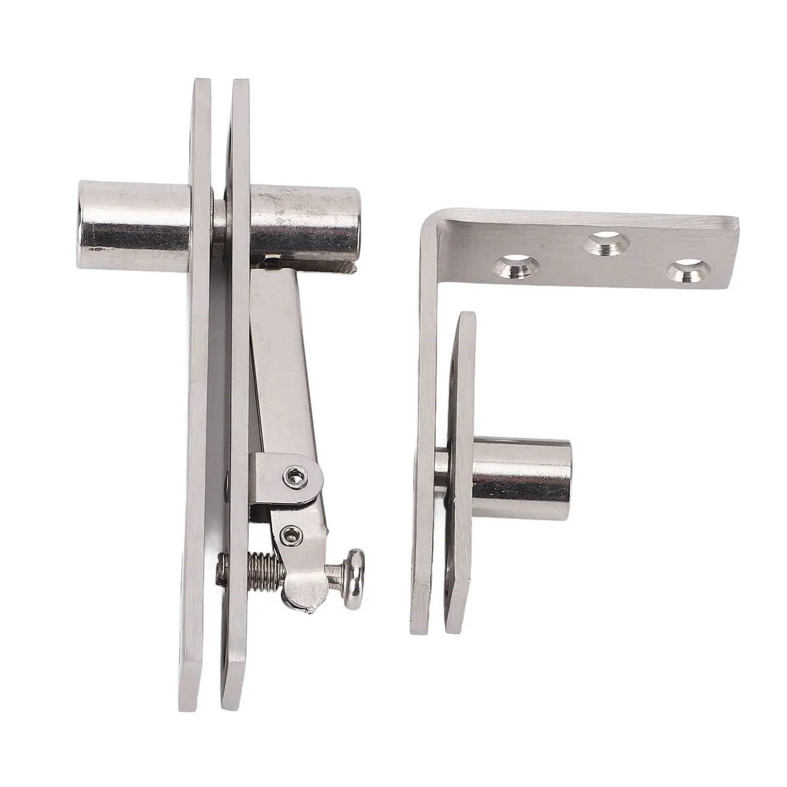 Stainless Steel Concealed Door Pivot Hinge With Adjustable Extension for wooden and secret doors, showing two hinge parts.
