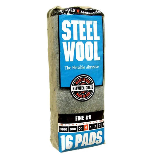 Fine Grade 0 Steel Wool Pads 16 Pack for Polishing, Cleaning and Buffing, sealed packaging, fine abrasive for surfaces