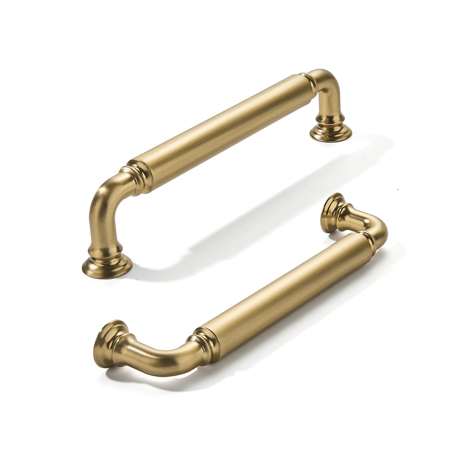 10 Pack Champagne Bronze Finish Heavy Duty Solid Zinc Alloy Cabinet Pulls With 5 Inch Hole Centers And 5.75 Inch Overall Length 0.5 Inch Diameter And 1.38 Inch Projection Ideal For Kitchen Cabinets Bathrooms And Dressers